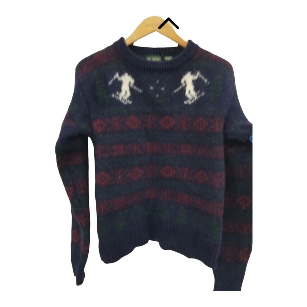 Vintage Neil Martin Womens Red 100% Wool Knitted Long Sleeve Pullover Sweater